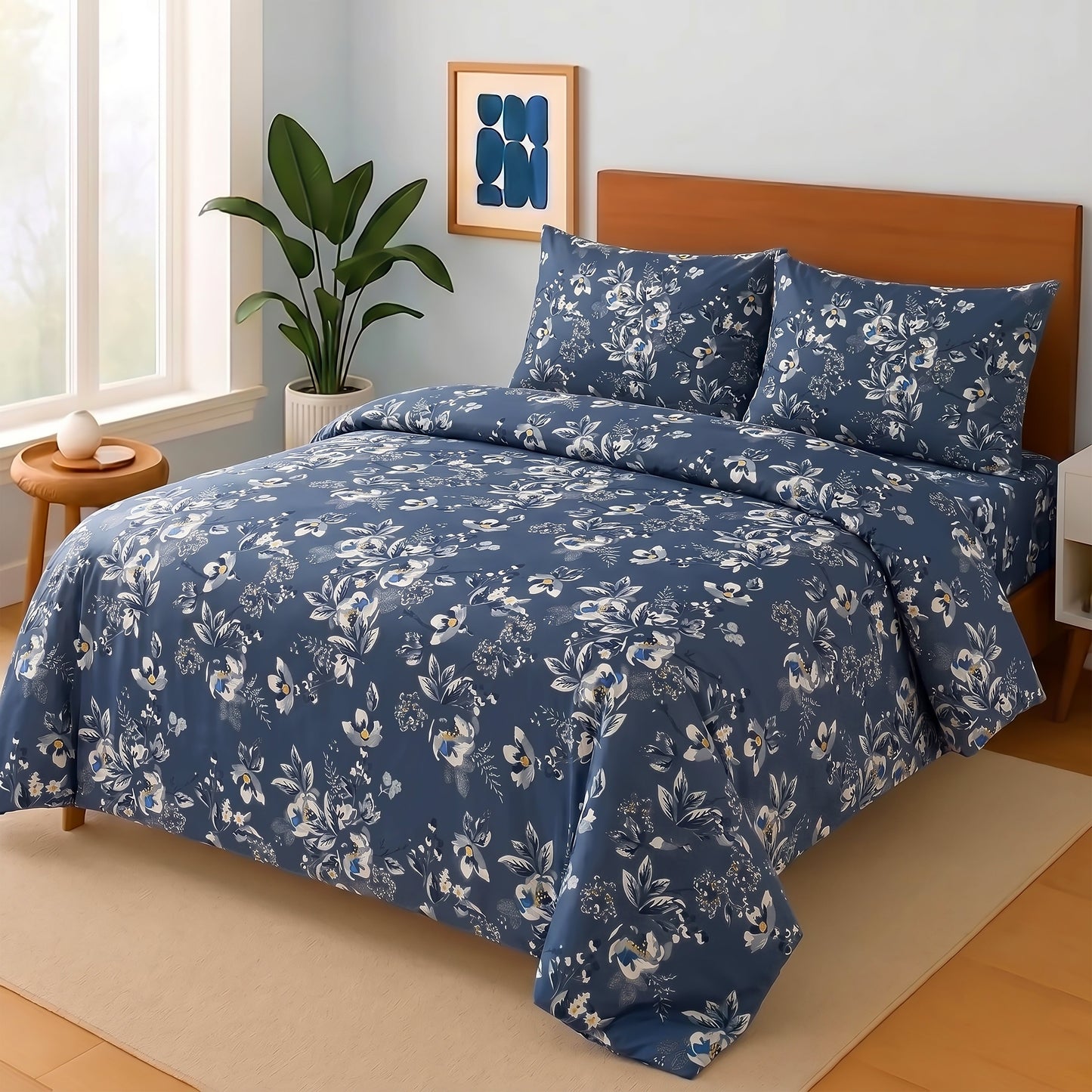 3 Pcs Cotton Bed Sheet Set