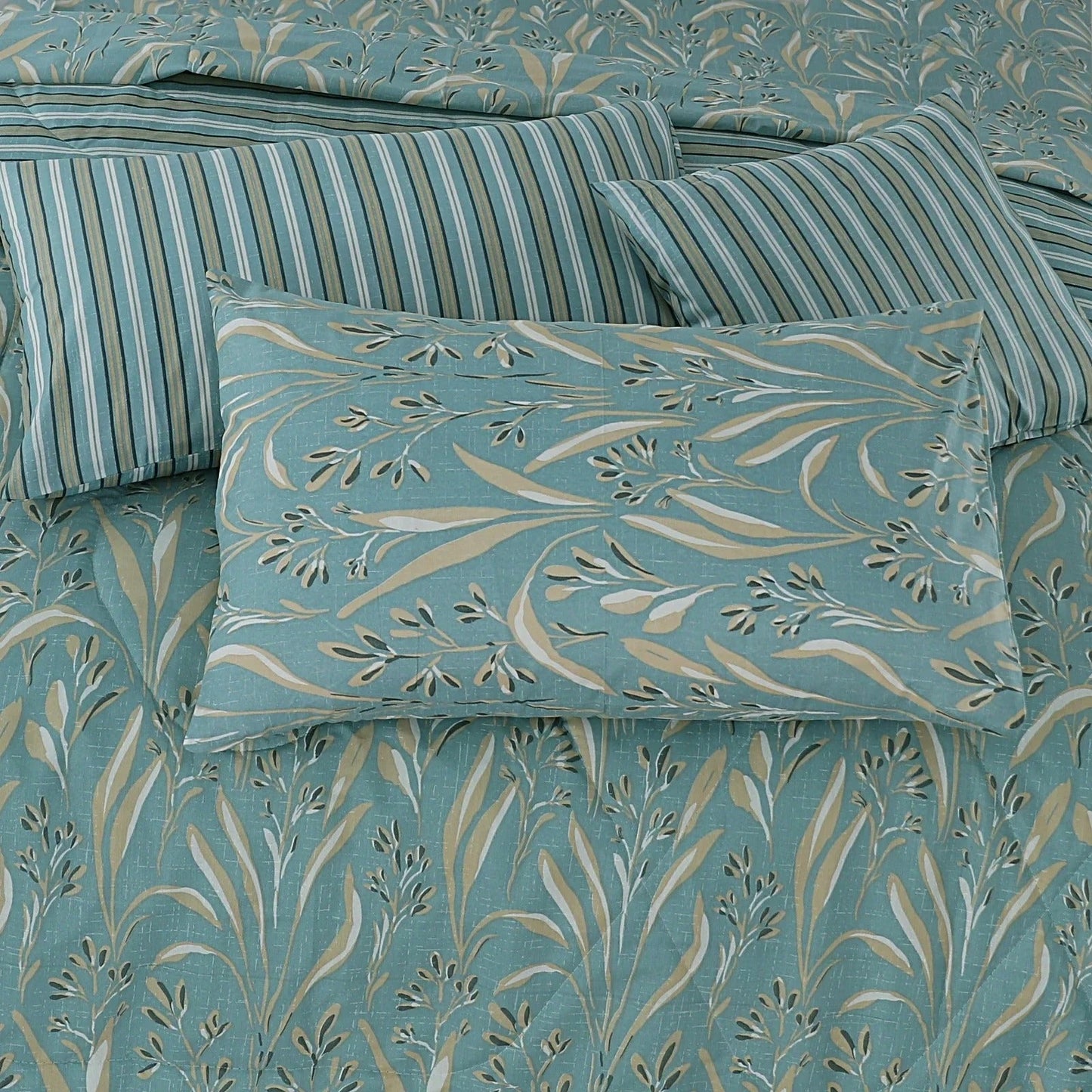 Premium Summer King Size Soft Cotton Comforter Set - 7-Piece