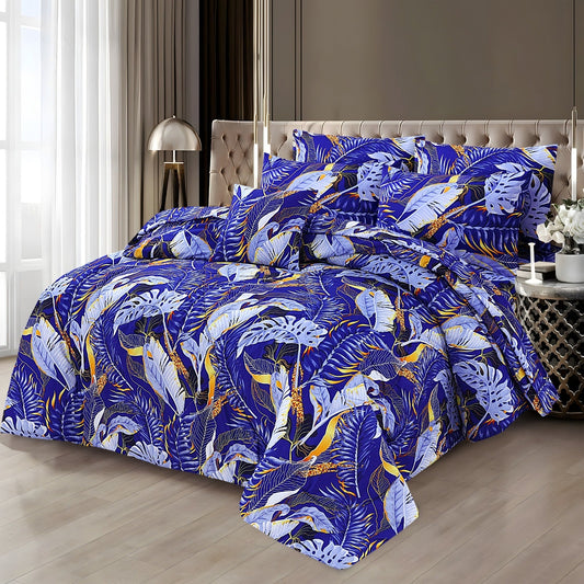 Premium Summer King Size Soft Cotton Comforter Set - 7-Piece