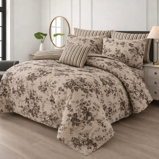 PREMIUM SUMMER KING SIZE COMFORTER SET - 7-PIECE