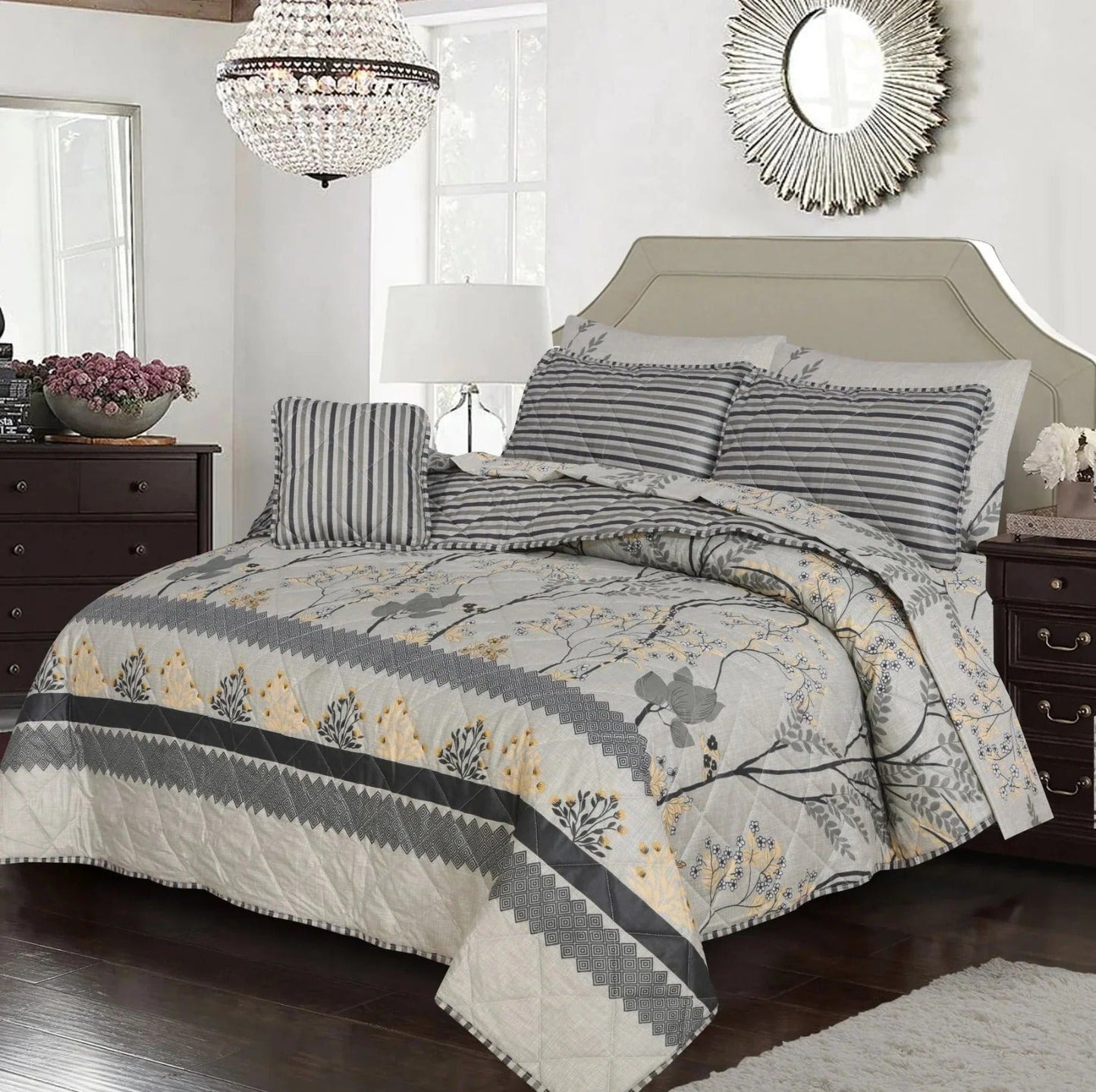 PREMIUM SUMMER KING SIZE COMFORTER SET - 7-PIECE